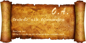 Ondrásik Alexandra névjegykártya
